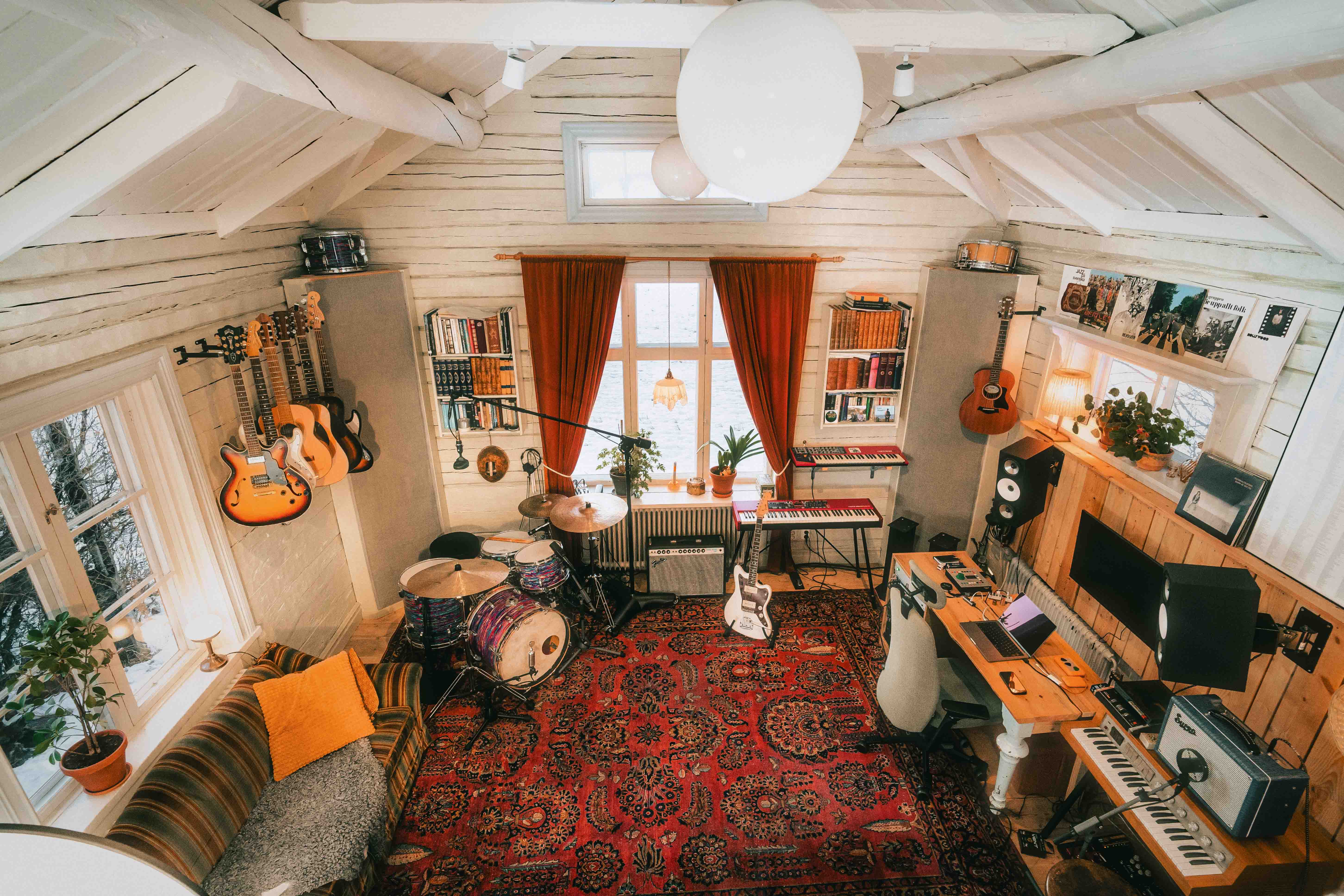 på inspelningsrummet